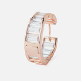 Rose Gold Womens Pair of Hoop Earrings