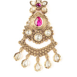Isvaraah 2.0 Gold Plated Pink Womens Pair of Chandbali Earrings