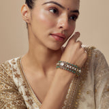 Florence Gold Plated Green Womens Zircon Kadas (2.4,2.6)