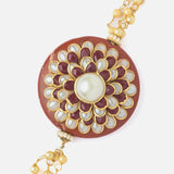 Gold Plated Red Womens Beaded Bracelet