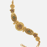 Gold Plated Red Womens Kundan & Polki Bracelet