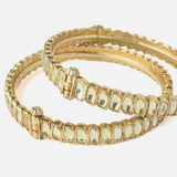 Gold Plated Kundan, Polki Womens Pair of Bangles