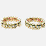 Gold Plated Synthetic Stone Womens Pair of Bangles