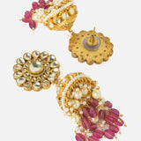 Gold Plated Pink Womens Pair of Jhumka Earrings