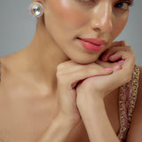 Florence Gold Plated Silver Zircon Womens Pair of Studs Earrings (Freesize)