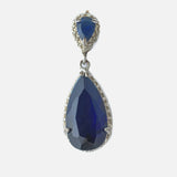 Silver Plated Blue Womens Pair of Dangle Earrings