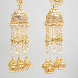 Gold Plated Womens Kundan, Polki Pair of Kaleeras