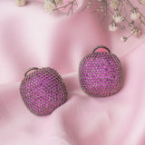 Pink Womens Pair of Stud Earrings