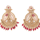 Isvaraah 2.0 Gold Plated Pink Womens Pair of Chandbali Earrings