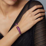 Zia Silver Plated Pink Womens Zircon Kadas (Freesize)