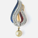 Silver Plated Blue Womens Pair of Drop Earrings