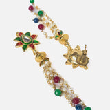 Gold Plated Multicolored Womens Pair of Tassel Earrings