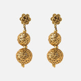 Gold Plated Womens Pair of Drop Earrings