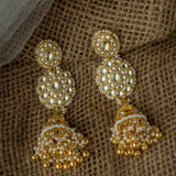 Gold Plated Womens Kundan, Polki Pair of Earrings