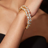 Gold Plated Zircon Womens Pair of Bangles