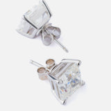 Silver Plated Womens Diamond Stud Pair of Earrings