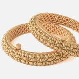 Gold Plated Temple Womens Pair of Bangles
