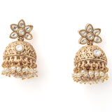 Isvaraah 2.0 Gold Plated White Womens Pair of Jhumka Earrings
