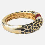 Gold Plated Red Colored Synthetic Stone Womens Kada