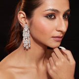 Zia Silver Plated Womens Zircon Pair of Earrings