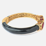 Gold Plated Red Colored Synthetic Stone Womens Kada