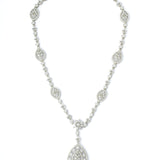 Zia Silver Plated Womens Zircon Short Necklace set (Freesize)