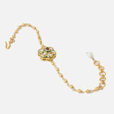 Gold Plated Red Colored Kundan, Polki Womens Bracelet
