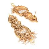 Isvaraah 2.0 Gold Plated White Womens Pair of Chandbali Earrings