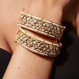 Aatman Gold Plated Womens Kundan, Polki Pair of Bangles