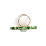Saadgi Gold Plated Green Womens Kundan, Polki Ring