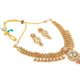 Isvaraah 2.0 Gold Plated Multicolored Short Necklace Set with Pair of Earrings