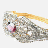Gold Plated Purple Colored Zircon Womens Kada
