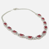 Silver Plated Pink Womens Short Necklace