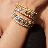 Aatman Gold Plated Womens Kundan, Polki Pair of Bangles