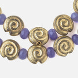 Gold Plated Purple Womens Short Necklace