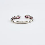 Zia Silver Plated Pink Womens Zircon Kadas (Freesize)