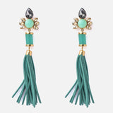 Florence Gold Plated Green Womens Pair of Dangle Earrings