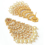 Gold Plated Womens Kundan, Polki Pair of Earrings