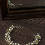 Silver Plated Kundan, Polki Womens Bracelet
