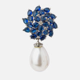 Florence Silver Plated Blue Womens Pair of Drop Earrings