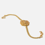 Gold Plated Pink Womens Kundan & Polki Bracelet