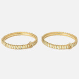 Gold Plated Kundan, Polki Womens Pair of Bangles