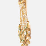 Gold Plated White Womens Kundan, Polki Paasa