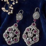 Silver Plated Purple Womens Pair of Chandbali Earrings