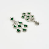 Zia Silver Plated Green Zircon Womens Pair of Danglers Earrings (Freesize)