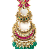 Gold Plated Pink Womens Synthetic Stone Pair of Earrings