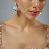Zia Silver Plated Zircon Womens Pair of Drop Earrings (Freesize)