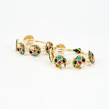 Saadgi Gold Plated Multicolored Kundan, Polki Womens Pair of Bangles - One Size
