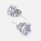 Silver Plated Womens Diamond Stud Pair of Earrings