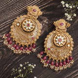 Isvaraah 2.0 Gold Plated Pink Womens Pair of Chandbali Earrings